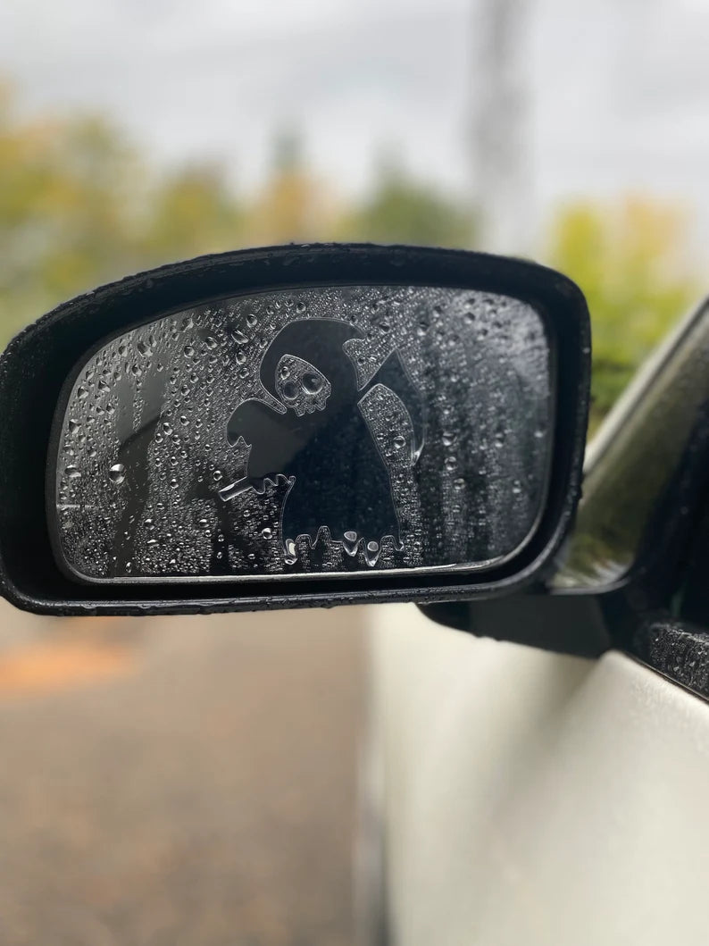 Anti FogRain Grim Reaper Mirror Peeker - Car Accessories - Decals - Handmade